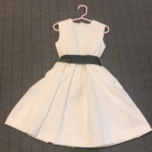Girls White Party Dress with Contrasting Black Waistband
Worn once.
